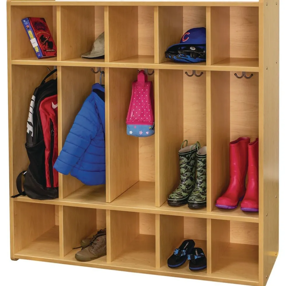 48" High 5-Section Locker - Maple/Maple, Assembled