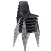 16in Black Stack Chair with Swivel Glides - 6 Pack