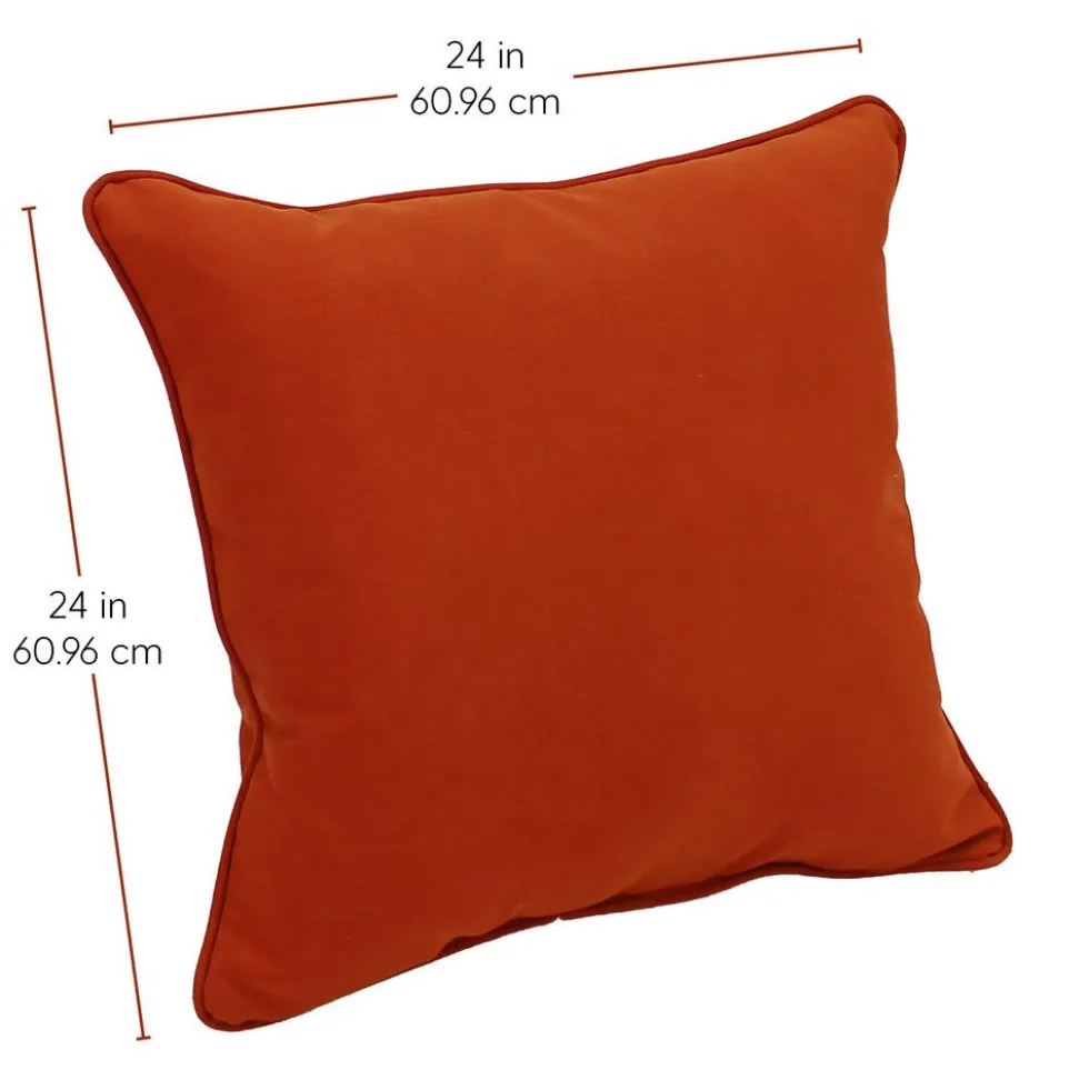 24" Indoor/Outdoor Pillows, 2 Pack - Burnt Orange