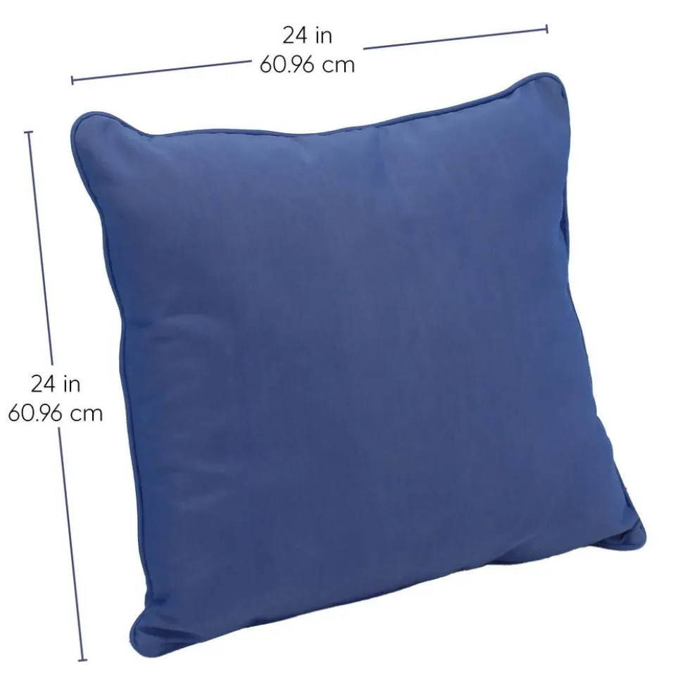 24" Indoor/Outdoor Pillows, 2 Pack - Denim Blue