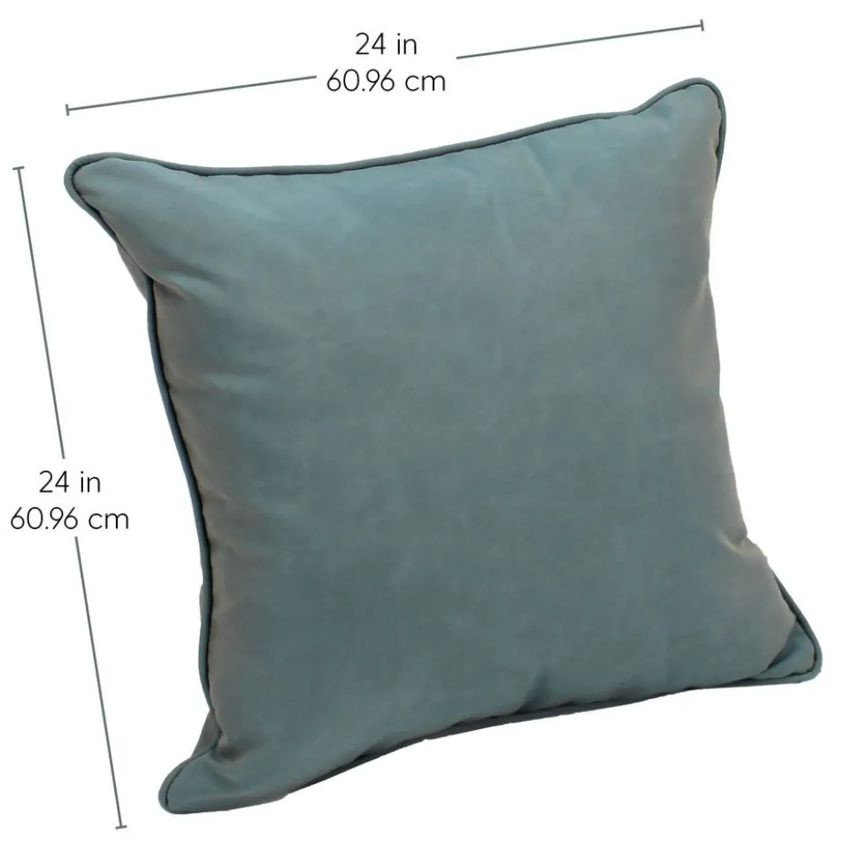 24" Indoor/Outdoor Pillows, 2 Pack - Dusty Turquoise