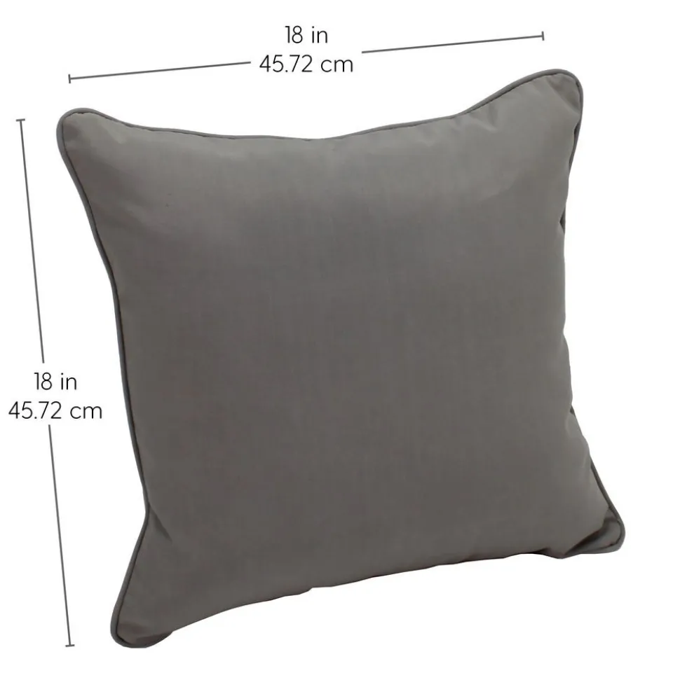 18" Indoor/Outdoor Pillows, 2 Pack - Grey