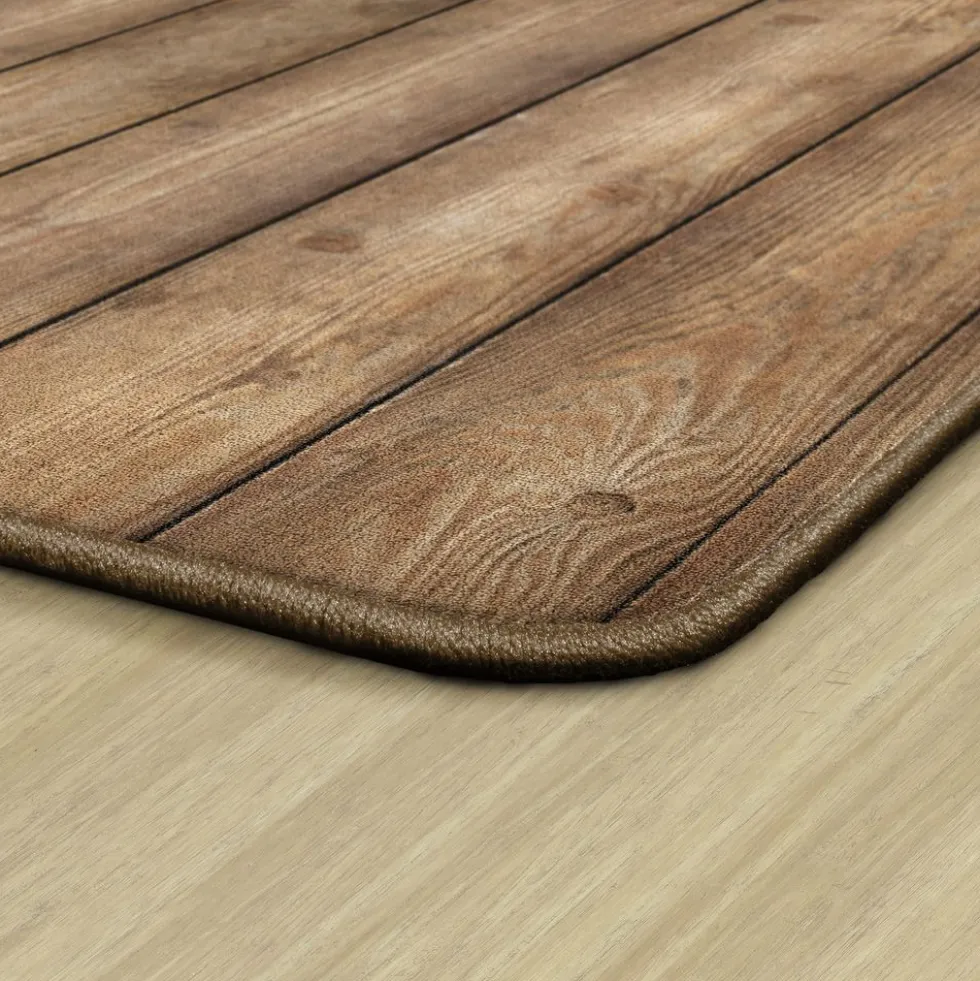 Industrial Chic Rustic Wood Carpet 5' x 7'6" Rectangle