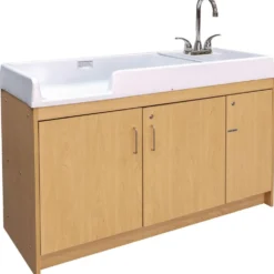 Infant Changing Table with Right Side Sink - Maple/Maple