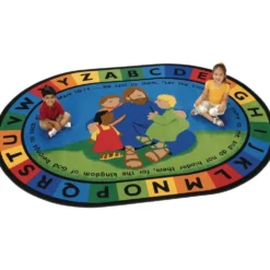 Jesus Loves the Little Children 6' x 9' Oval Kids Value PLUS Carpet