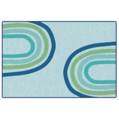 KIDSoft Large Rainbows Green 4'x6'