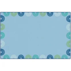 KIDSoft™ Rainbows Border Blue 4' x 6'