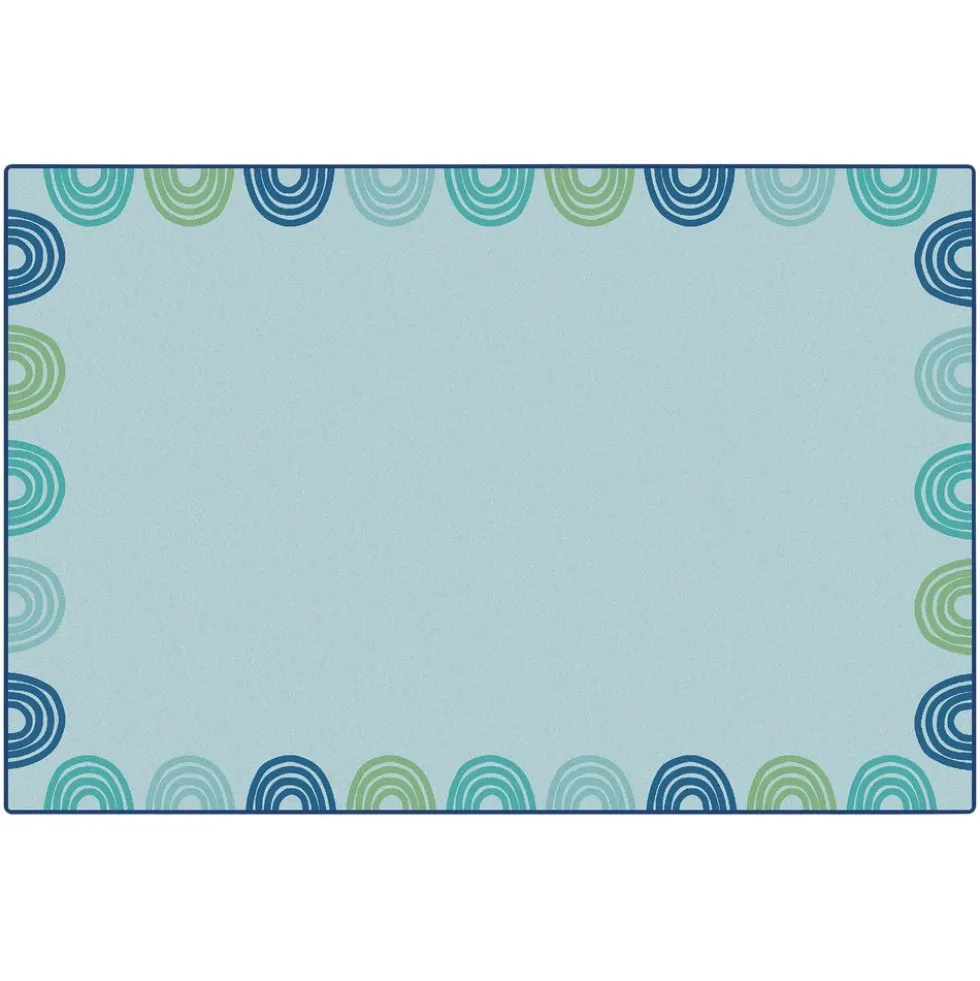 KIDSoft™ Rainbows Border Green 4' x 6'