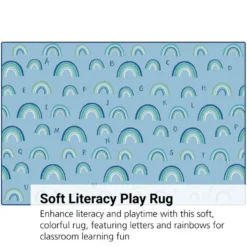 KIDSoft Rainbows Literacy Blue 4'x6'