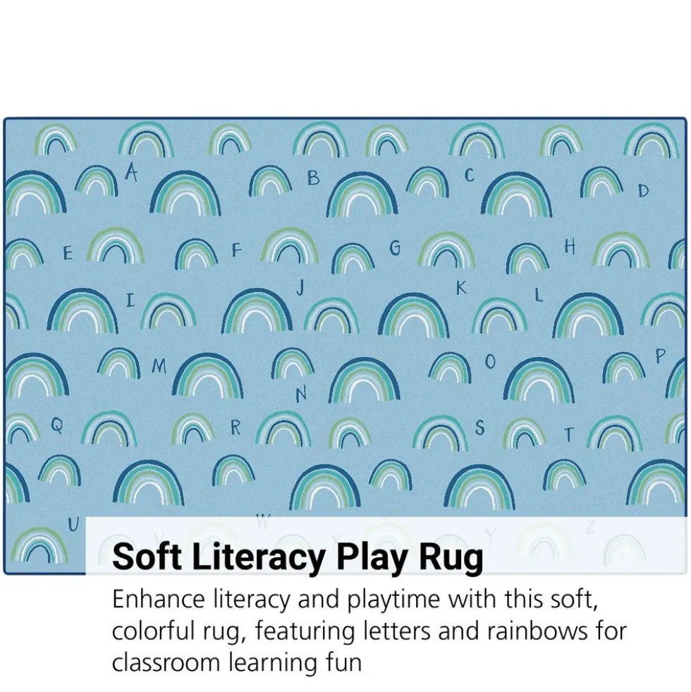KIDSoft Rainbows Literacy Blue 4'x6'
