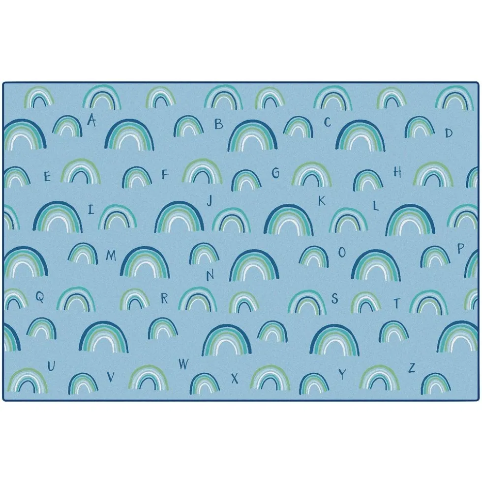KIDSoft Rainbows Literacy Blue 4'x6'