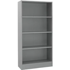 Laminate Bookcase 4-Shelf 60" Height - Gray
