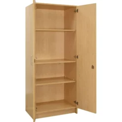 Locking Tall Laminate Storage - Maple/Maple, Ready to Assemble