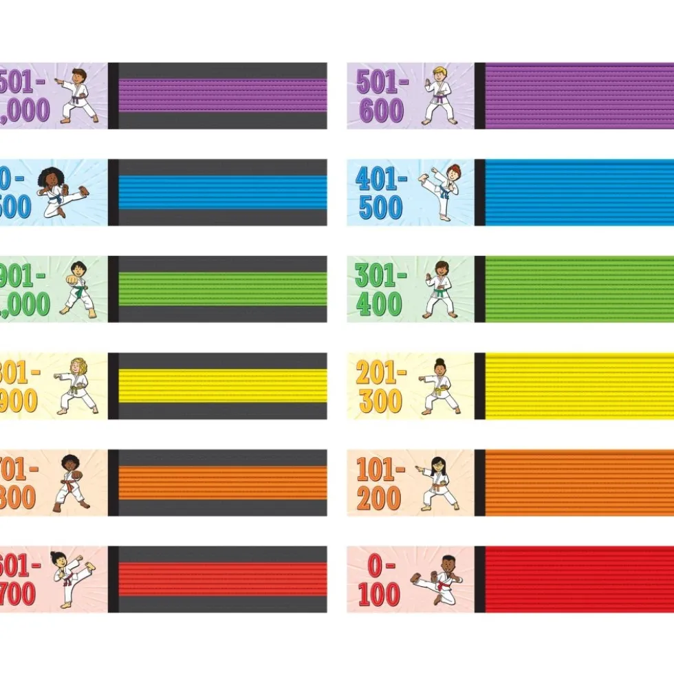 Math Facts Karate System Addition And Subtraction Through 1,000 - 1 pocket chart system