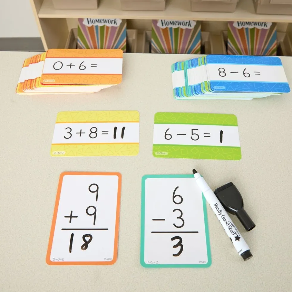 Math Flash Cards - Counting 0-20, Addition & Subtraction - 3 deck set