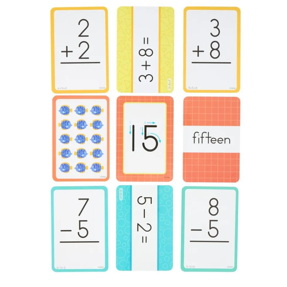Math Flash Cards - Counting 0-20, Addition & Subtraction - 3 deck set
