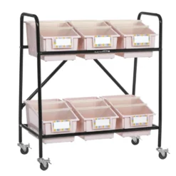 Mid-Size Mobile Storage Rack With Chapter Book Bins™ - 1 rack, 6 bins