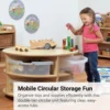 Millhouse™ Double Tier Mobile Circular Storage Unit with Clear Tubs