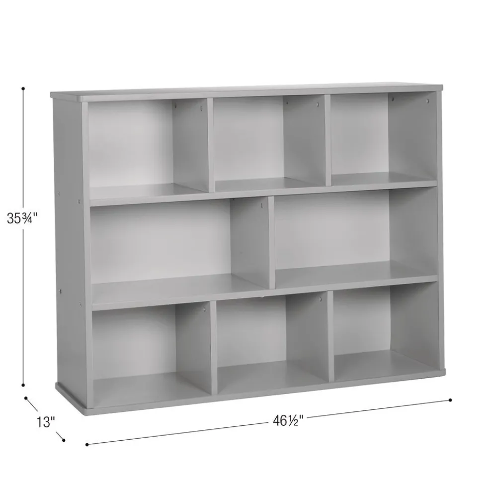 Modern Mist Laminate 8-Compartment Storage Cabinet 36" Height - Light Gray