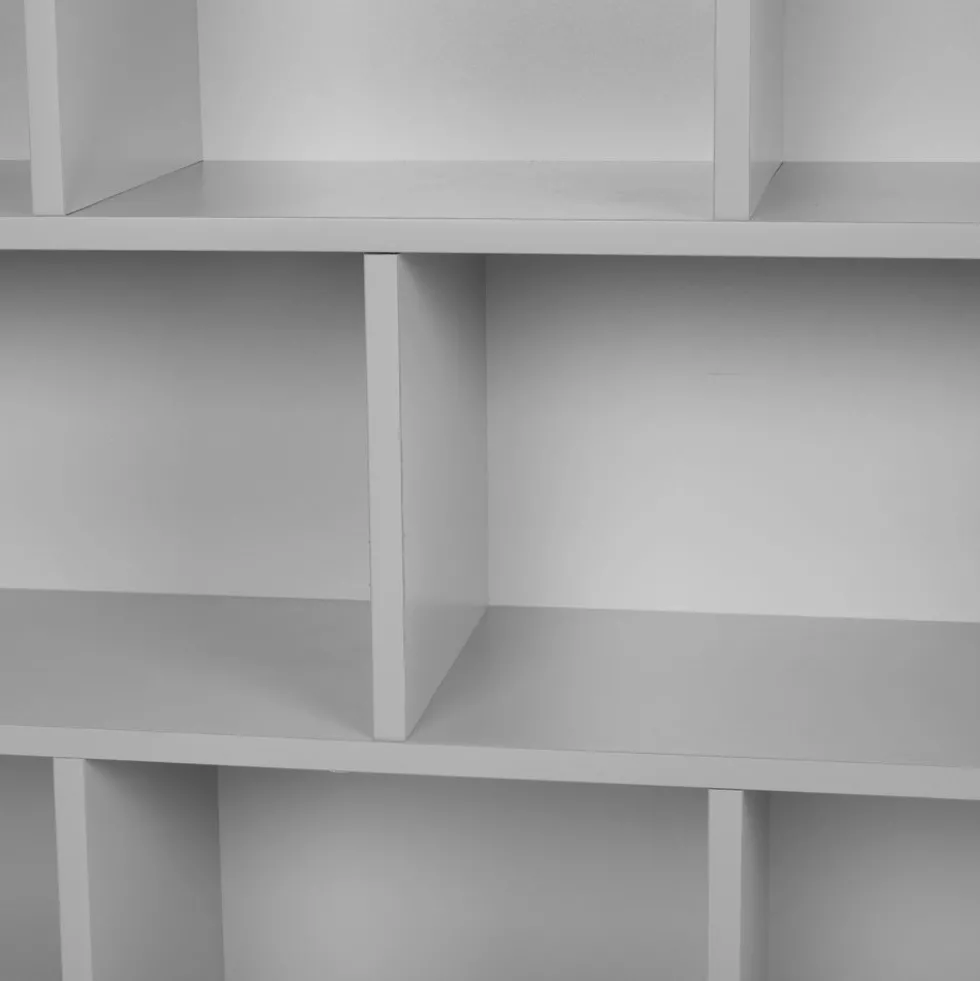 Modern Mist Laminate 8-Compartment Storage Cabinet 36" Height - Light Gray