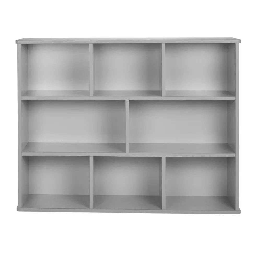 Modern Mist Laminate 8-Compartment Storage Cabinet 36" Height - Light Gray