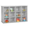 Modern Mist Laminate 12-Cubby Storage Cabinet - Light Gray