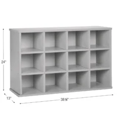 Modern Mist Laminate 12-Cubby Storage Cabinet - Light Gray