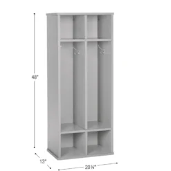Modern Mist Laminate 2-Section Coat Locker - Light Gray