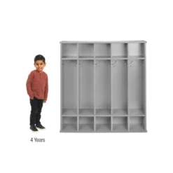 Modern Mist Laminate 5-Section Coat Locker - Light Gray