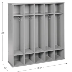 Modern Mist Laminate 5-Section Coat Locker - Light Gray