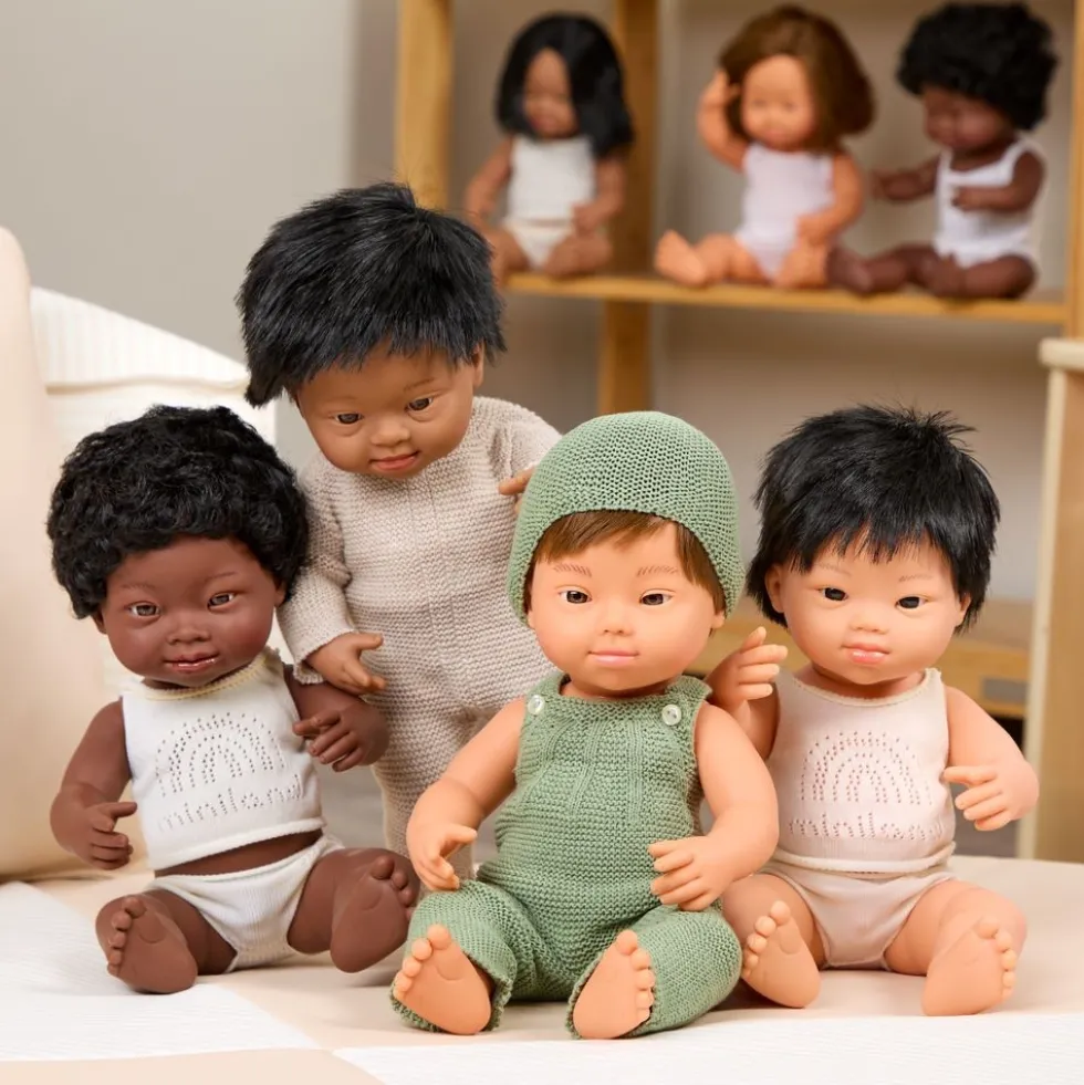 Multicultural Boy Down Syndrome 15" Dolls 4 Piece Kit