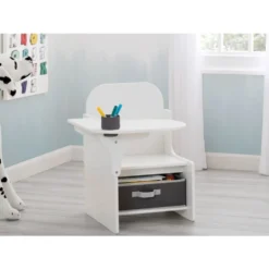 My Size Chair Desk and Storage Bin - White