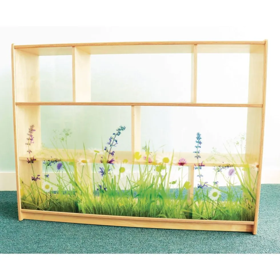Nature View Acrylic Back Cabinet - 36" High