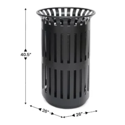 Outdoor 37 Gallon Trash Can Black