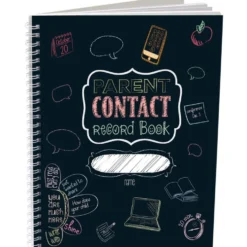 Parent Contact Record Book - Chalkboard Style - 1 book, 49 tabs