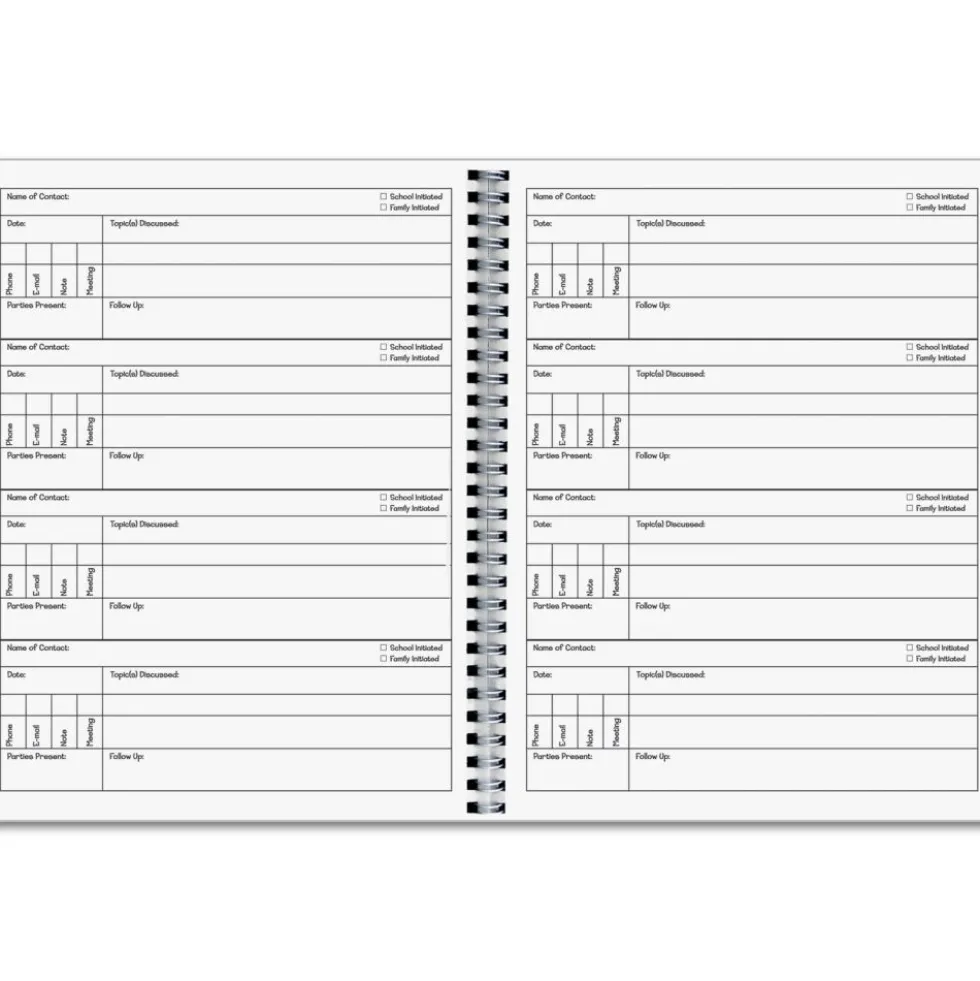 Parent Contact Record Book - Chalkboard Style - 1 book, 49 tabs
