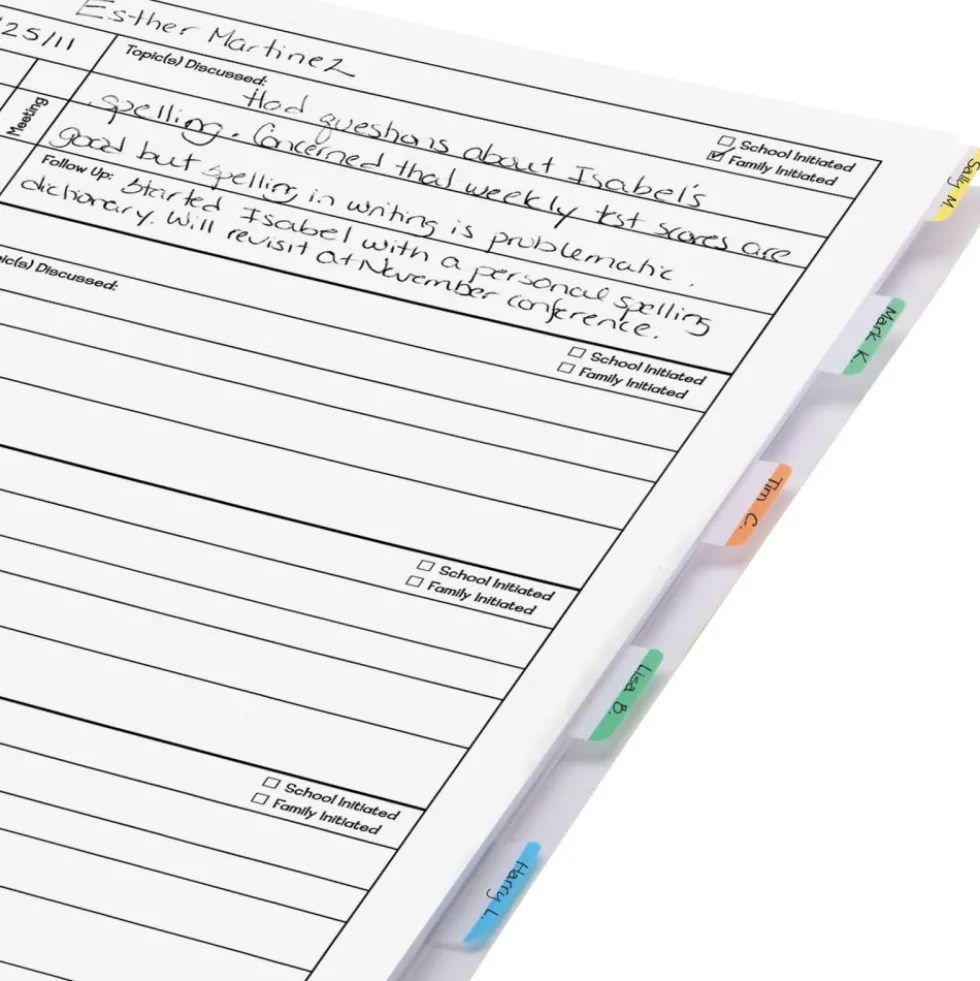 Parent Contact Record Book - Chalkboard Style - 1 book, 49 tabs