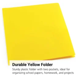 Plastic Pocket Folder, Yellow