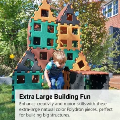 Polydron Extra-Large Natural Colors - 36 Pieces