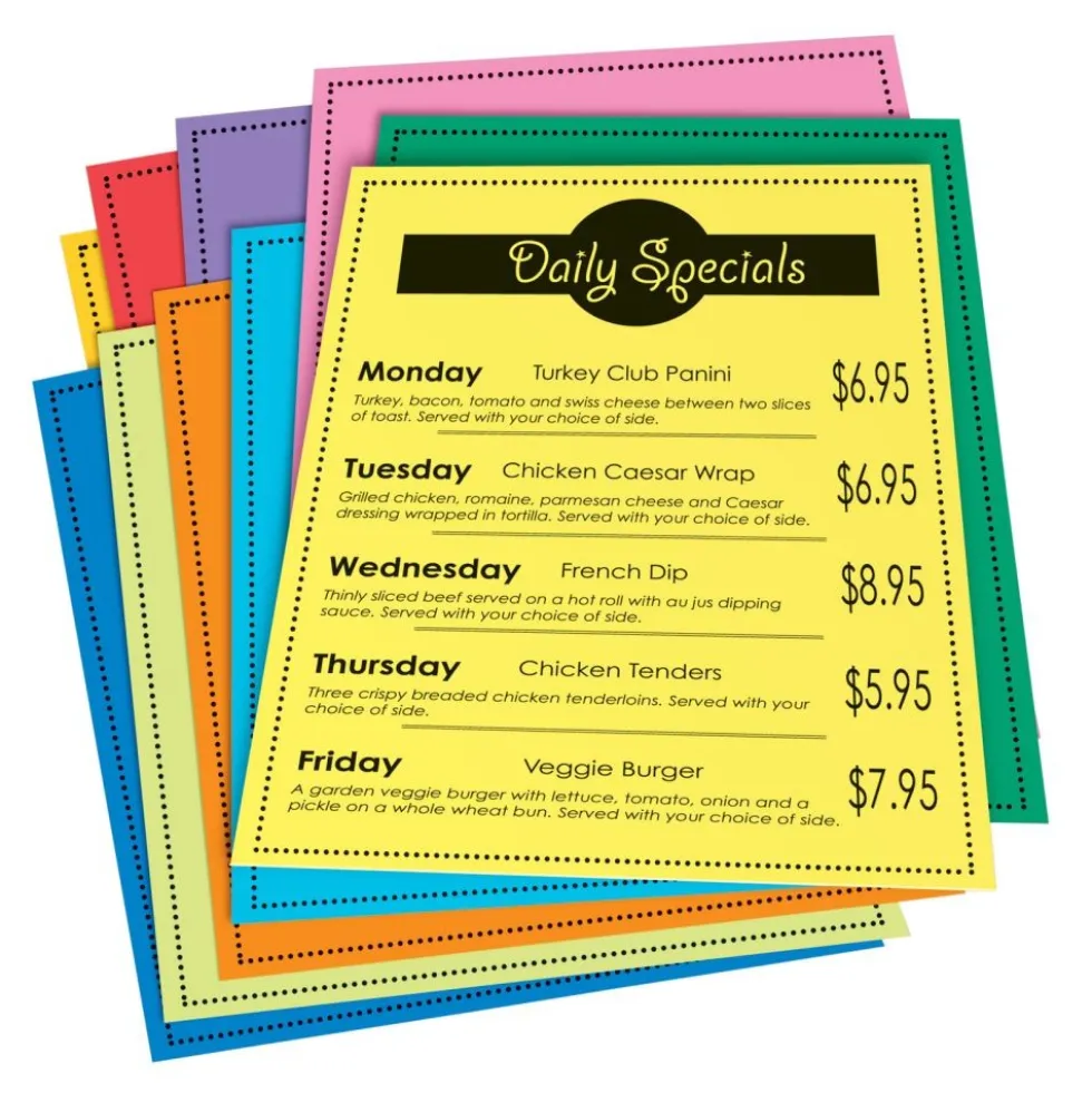 Premium Tagboard, Brights 8-1/2" x 11", 50 Sheets