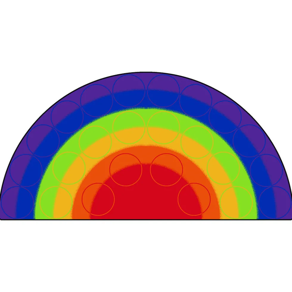 Rainbow Rows Seating 6' x 12' Semi-Circle Premium Carpet