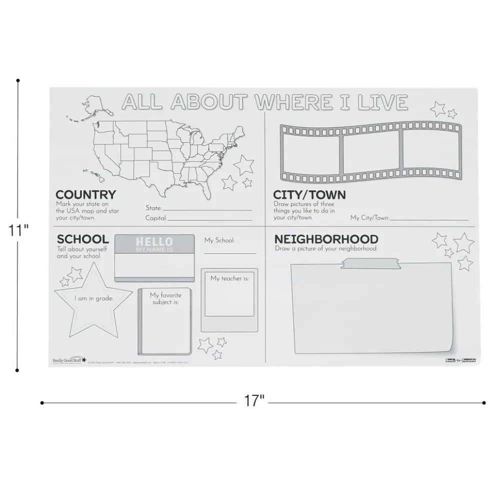 Ready-to-Decorate® All About Where I Live - 24 Posters