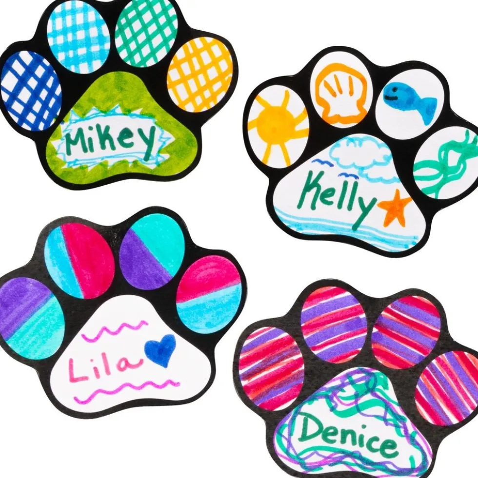 Ready-To-Decorate® Student Name Paw-Print Magnets - 32 magnets