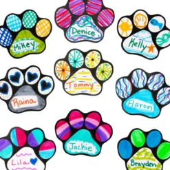 Ready-To-Decorate® Student Name Paw-Print Magnets - 32 magnets