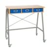 Really Good Stuff® Bamboo Teacher Standing Desk with 3 Blue Baskets