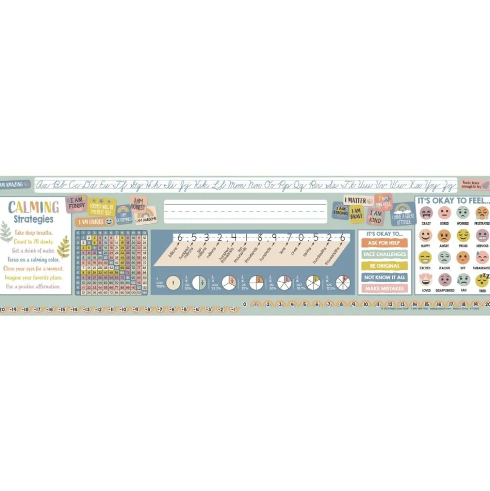 Really Good Stuff® Boho Self-Adhesive Vinyl Desktop Helpers™ - Set Of 24 - Intermediate
