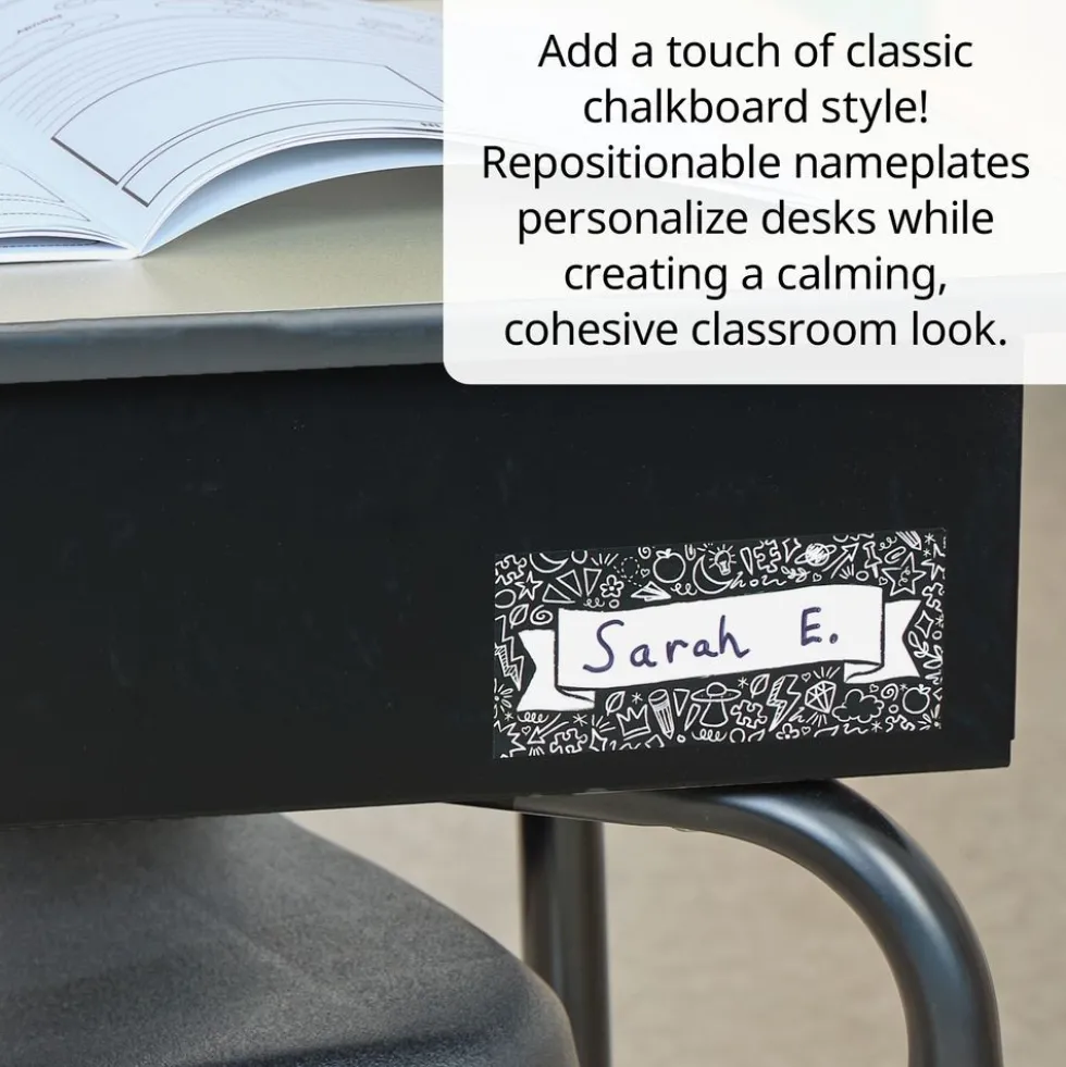 Really Good Stuff® EZ Stick™ Chalkboard-Style Nameplates - Set of 24