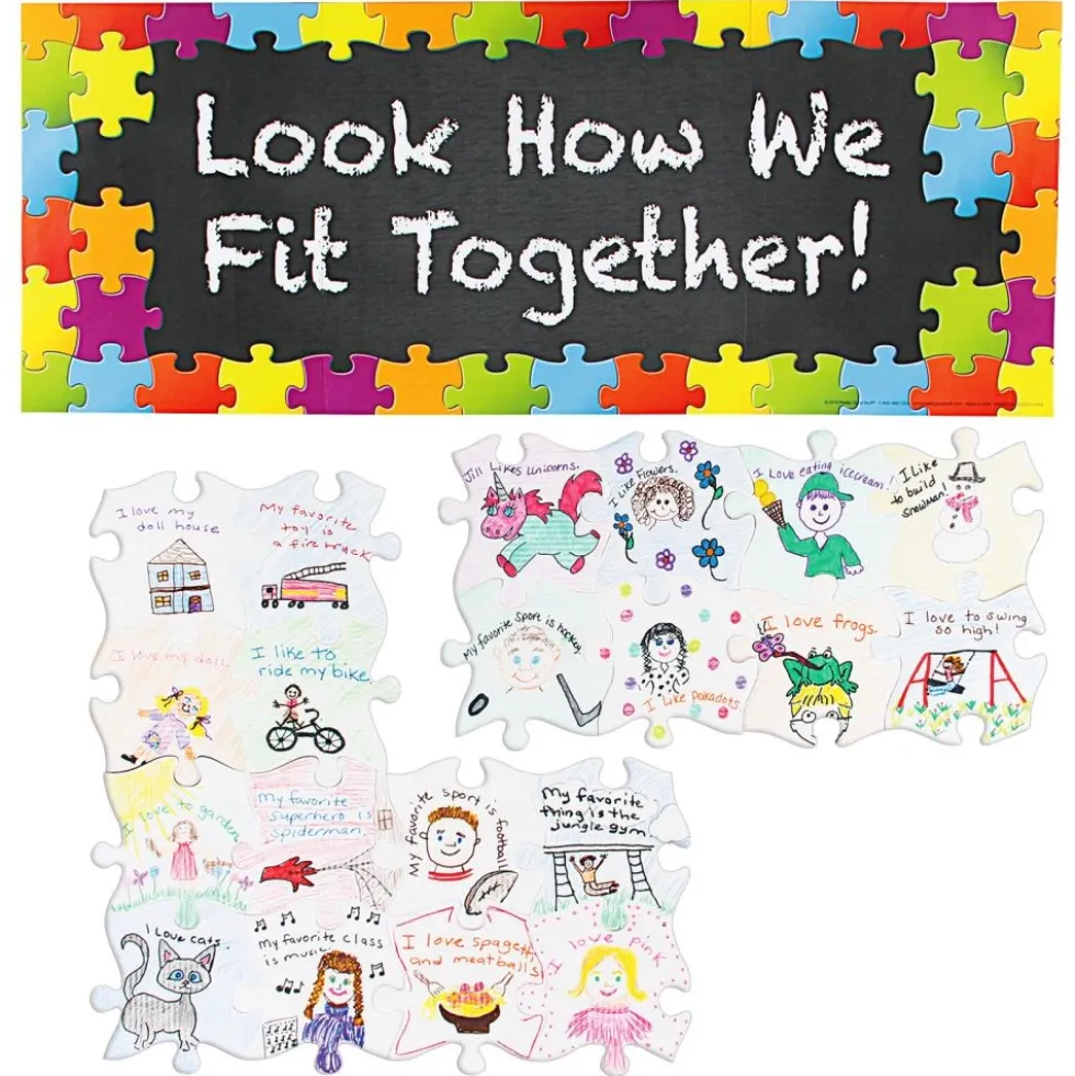 Really Good Stuff® Look How We Fit Together Bulletin Board Display