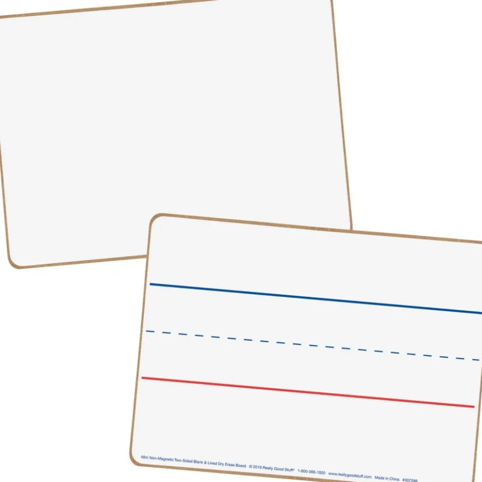 Really Good Stuff® Mini Non-Magnetic 9"x 6" 2-Sided Blank And Lined Dry Erase Boards - Set Of 12