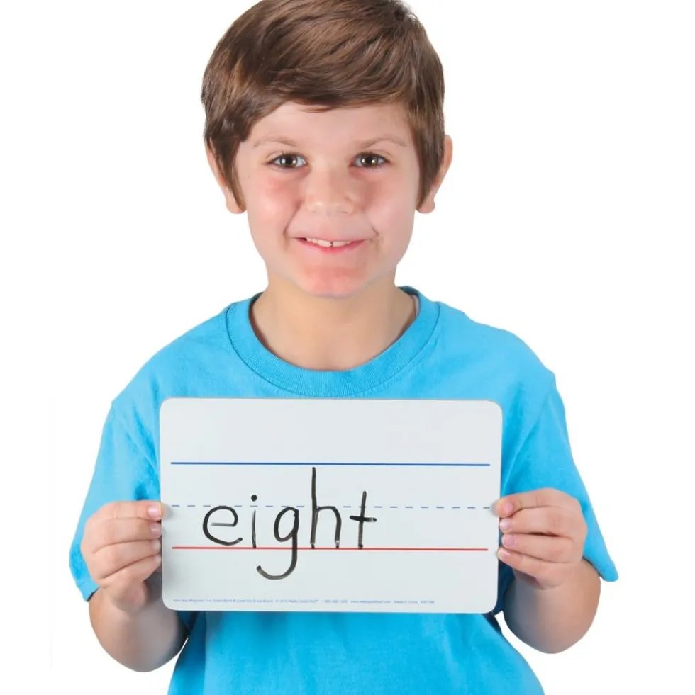 Really Good Stuff® Mini Non-Magnetic 9"x 6" 2-Sided Blank And Lined Dry Erase Boards - Set Of 12